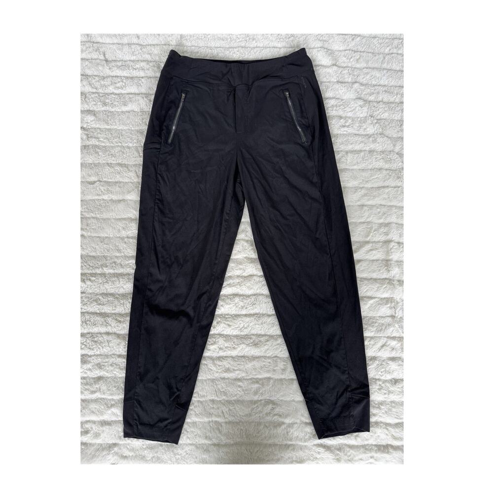 Athleta Jogger Activewear Pants Black Zip Pockets Women’s Size 6
